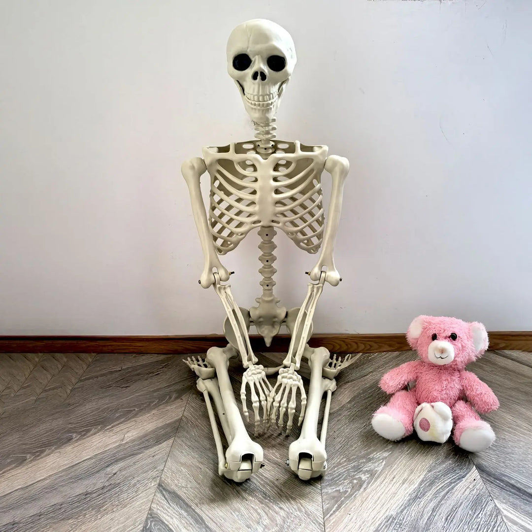 BowLift | Movable human skeleton 90–165 cm — realistic decoration for Halloween and horror parties