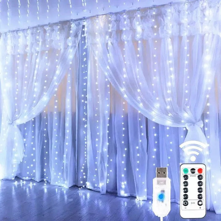 LED curtain lights – USB-controlled string lights for window and room decoration | Bowlift