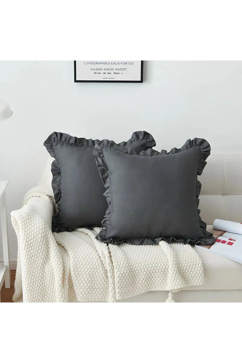 solid ruffle pillowcase | Bowlift