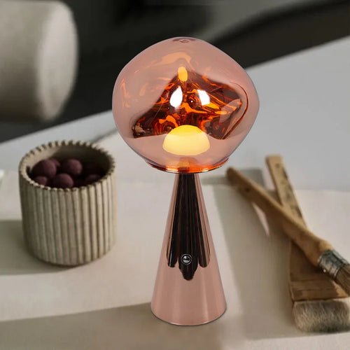 Modern Mini Table Lamp in Lava Design with LED Light - Decorative Lamp for Living Room, Bedroom & Office | Bowlift