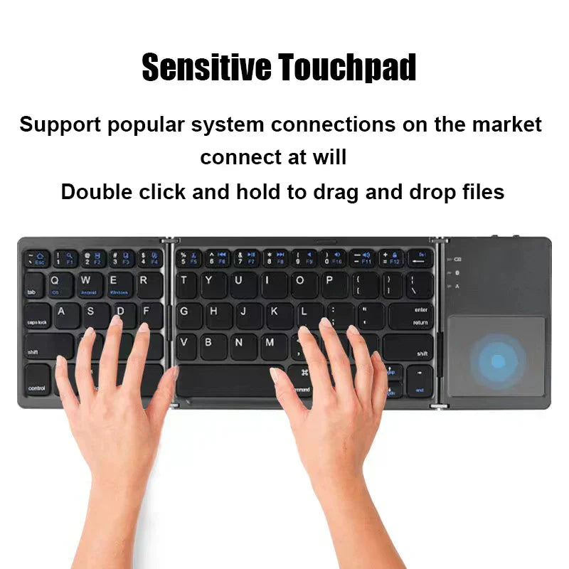 Wireless foldable Bluetooth keyboard with touchpad – Compact, versatile, and ultra-portable | Bowlift