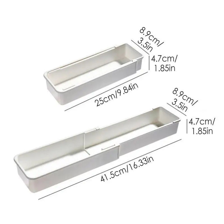BowLift | FlexiSort Cutlery Tray | Expandable Cutlery Organizer | Flexible & Space-Saving | White