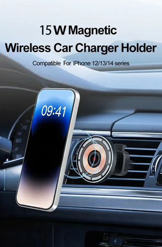 BowLift | MagCharge Pro Car Mount | Magnetic & Wireless | 15W Fast Charging | 360° Rotatable