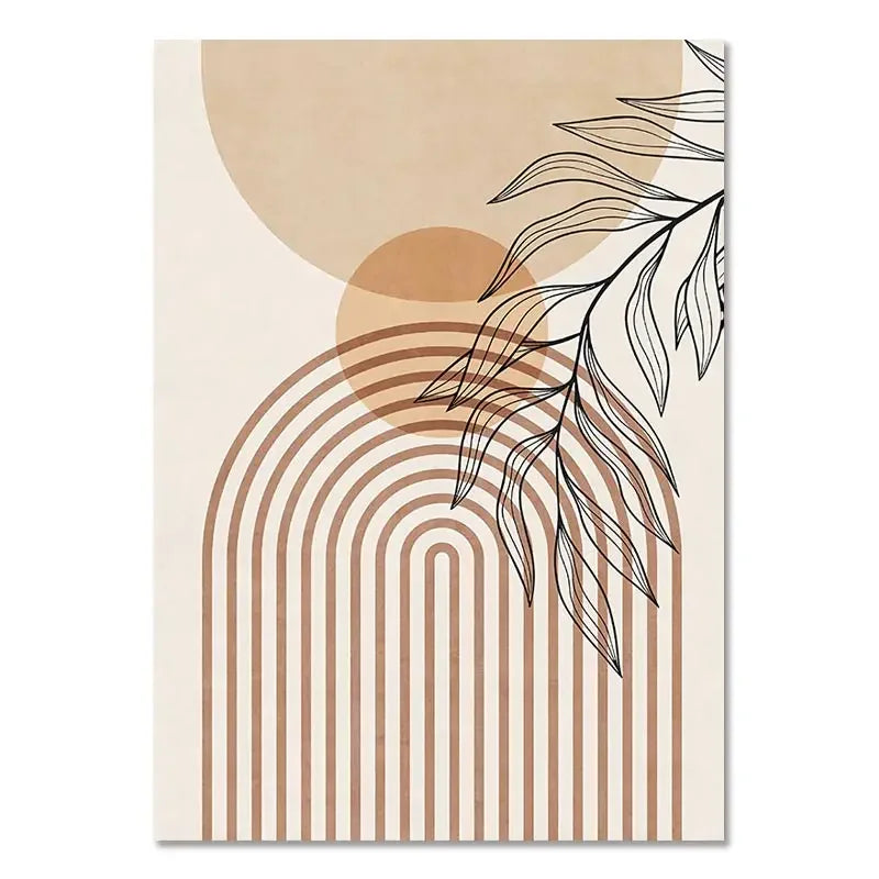 Minimalist Terracotta Sun Abstract Wall Art Fine Art Canvas Prints Modern Pictures For Living Room Bedroom Gallery Wall Art Decor | Bowlift