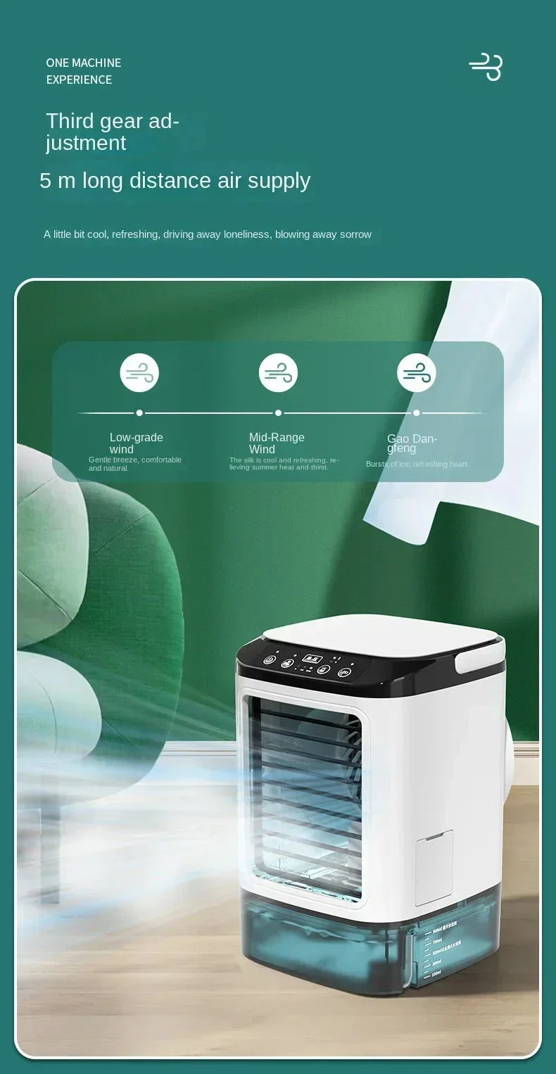 Portable Desktop Air Conditioner Fan – Dual Spray Ultrasonic Humidifier, 3-Speed Silent Air Cooler with Night Light for Home | Bowlift