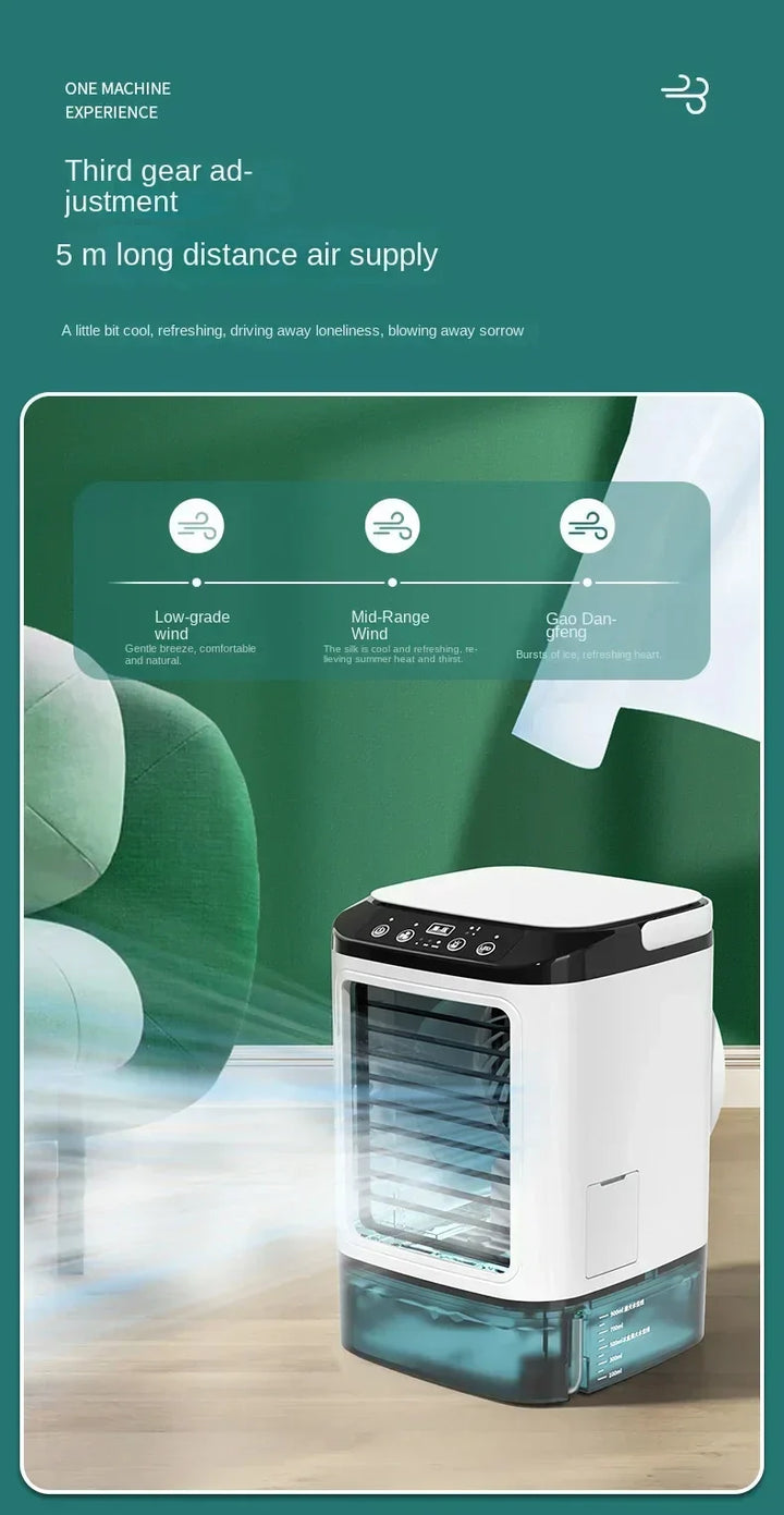 Portable Desktop Air Conditioner Fan – Dual Spray Ultrasonic Humidifier, 3-Speed Silent Air Cooler with Night Light for Home | Bowlift