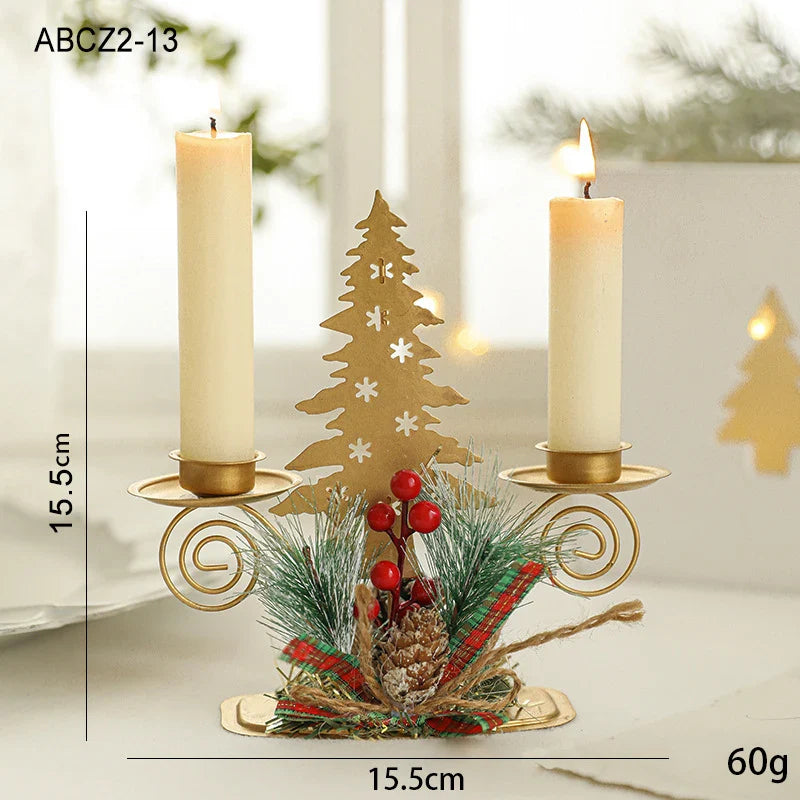 BowLift | Candle Holder LumiNoel | Golden Christmas Candle Holder Made of Iron | Snowflake, Star, Tree & Reindeer | Table Decoration for Christmas & New Year