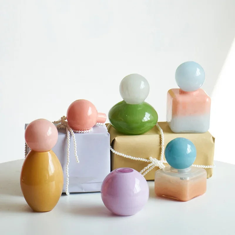 Geometric Sphere Glass Vase with Lid | Bowlift