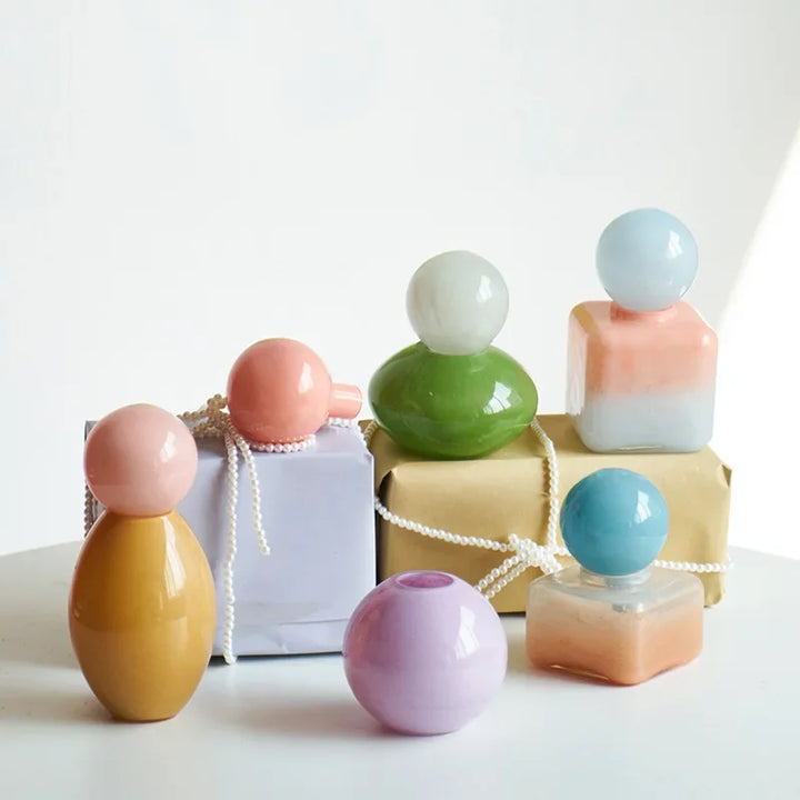 Geometric Sphere Glass Vase with Lid | Bowlift