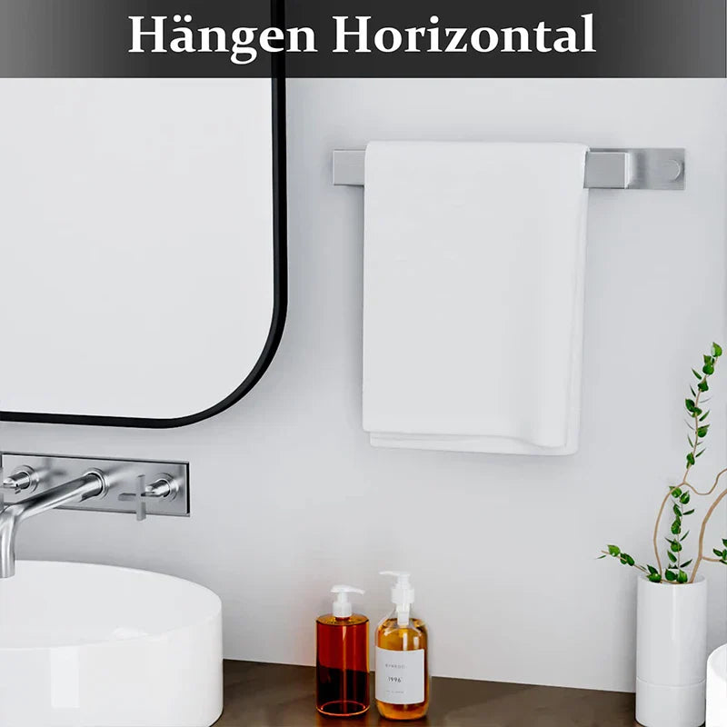 BowLift | Modern Self-Adhesive Towel Rack - in Silver and Black
