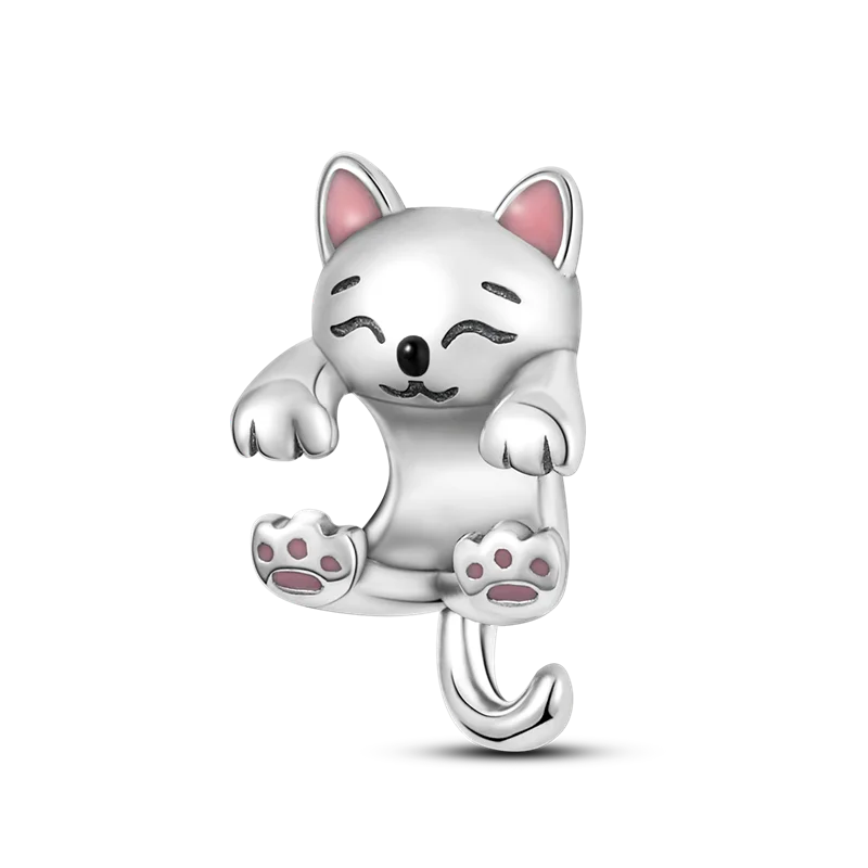 BowLift | 925 Silver Golden Leopard Charms Beads Colorful Chameleon Rhinoceros Lion Scarab Cat Pendant Compatible with Original Pandora Bracelet Jewelry