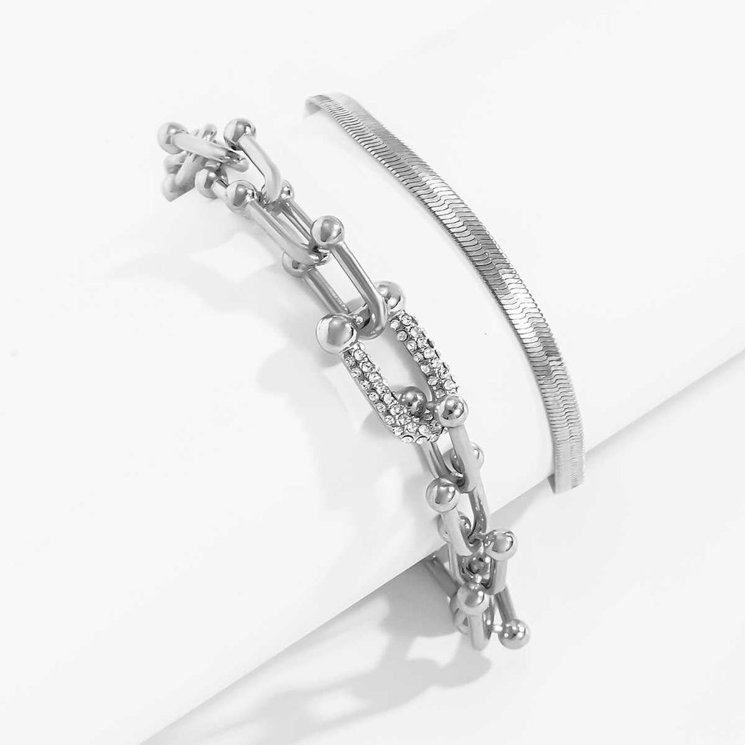 Stunning Bracelet Duo | Exquisite 2-Piece Set in Gold or Silver Bowlift