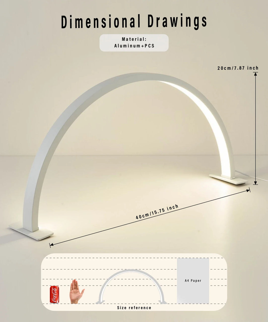 BowLift | LUNAIL LED Nail Lamp | Half-Moon Design | USB | For Nail Studio & Home