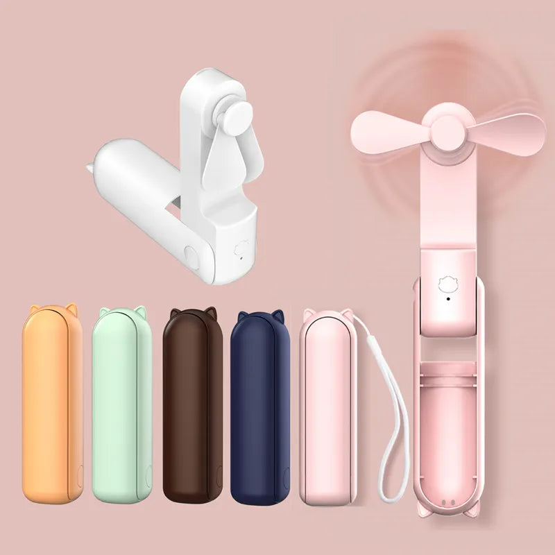 New Handheld Portable Mini Fan - Creative, Three-Speed Adjustable, Solid Color, USB Rechargeable Small Fan | Bowlift