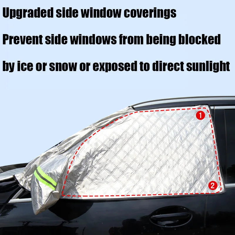 BowLift | FrostGuard Ultra | Extra Large Car Windshield Cover | 3-Window Design | Protection Against Snow, Ice, Sun & Dust | Windproof & Quick Installation