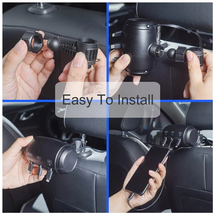 BowLift | Retractable Car Backseat Fast Charging Adapter