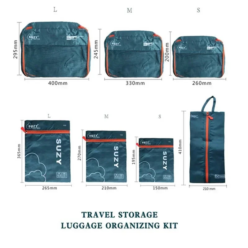 BowLift | Packavio Travel Organizer Set 7-piece | Suitcase Bags for Clothes & Shoes | Space-saving & Water-repellent