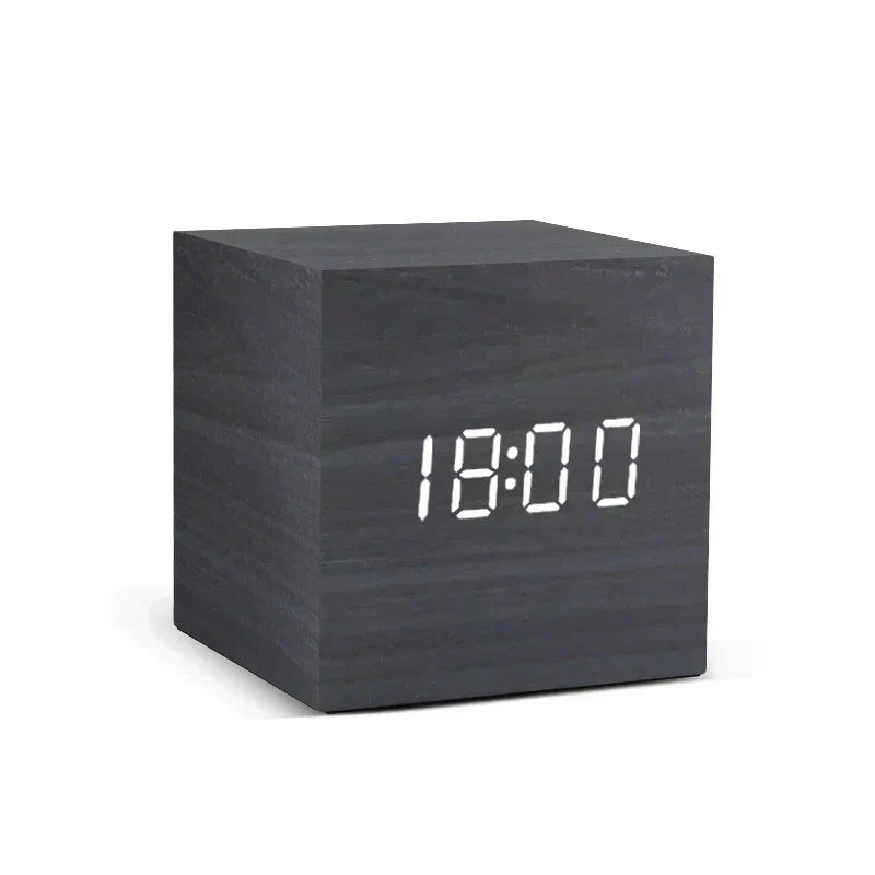 BowLift | Wooden LED Alarm Clock with Temperature Display, Digital Time Display and Minimalist Design – Perfect for Bedroom and Office