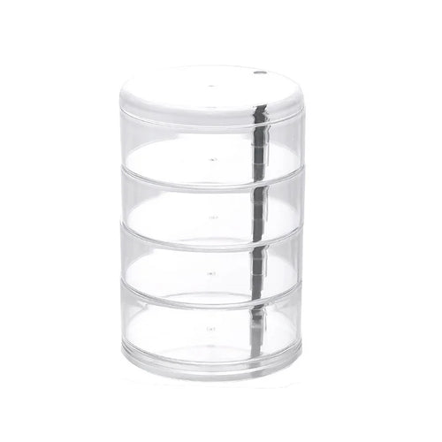 BowLift | Jewelry Storage 360° Rotatable | Dustproof & Water-resistant | 5-Layer Cosmetic Box | GlossTurn Transparent