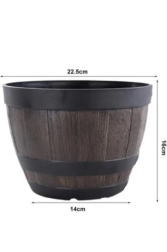 Wood Barrel Plant Pot | Bowlift