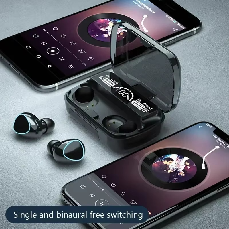 BowLift | TWS Bluetooth Wireless Earbuds with LED Display, HiFi Stereo Sound, Waterproof Gaming Headset