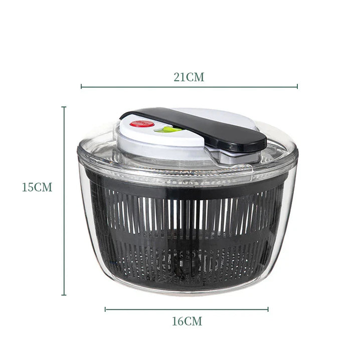 BowLift | SpinFresh Salad Spinner 3L with Lid | One-Hand Operation & Non-Slip Base | Salad Washer & Dryer for Vegetables & Fruits | BPA-Free & Practical