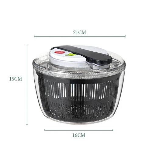 BowLift | SpinFresh Salad Spinner 3L with Lid | One-Hand Operation & Non-Slip Base | Salad Washer & Dryer for Vegetables & Fruits | BPA-Free & Practical