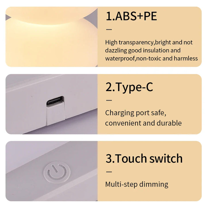 BowLift | AuraGlow LED table lamp | 16 RGB colors & warm white | Touch dimming | USB operation | 3W