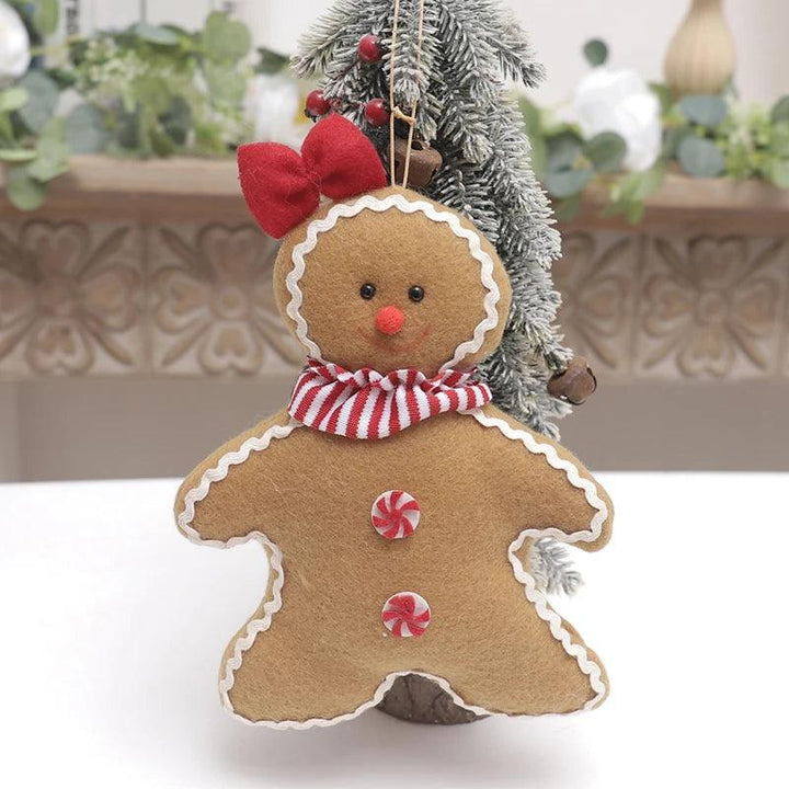 BowLift | Christmas Ornament Plush Gingerbread Pattern Door Decoration