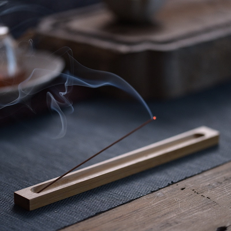 BowLift | Sandalwood Base Wood Incense Stick Holder - 23cm Line Incense Vessel for Home Decor and Aromatherapy