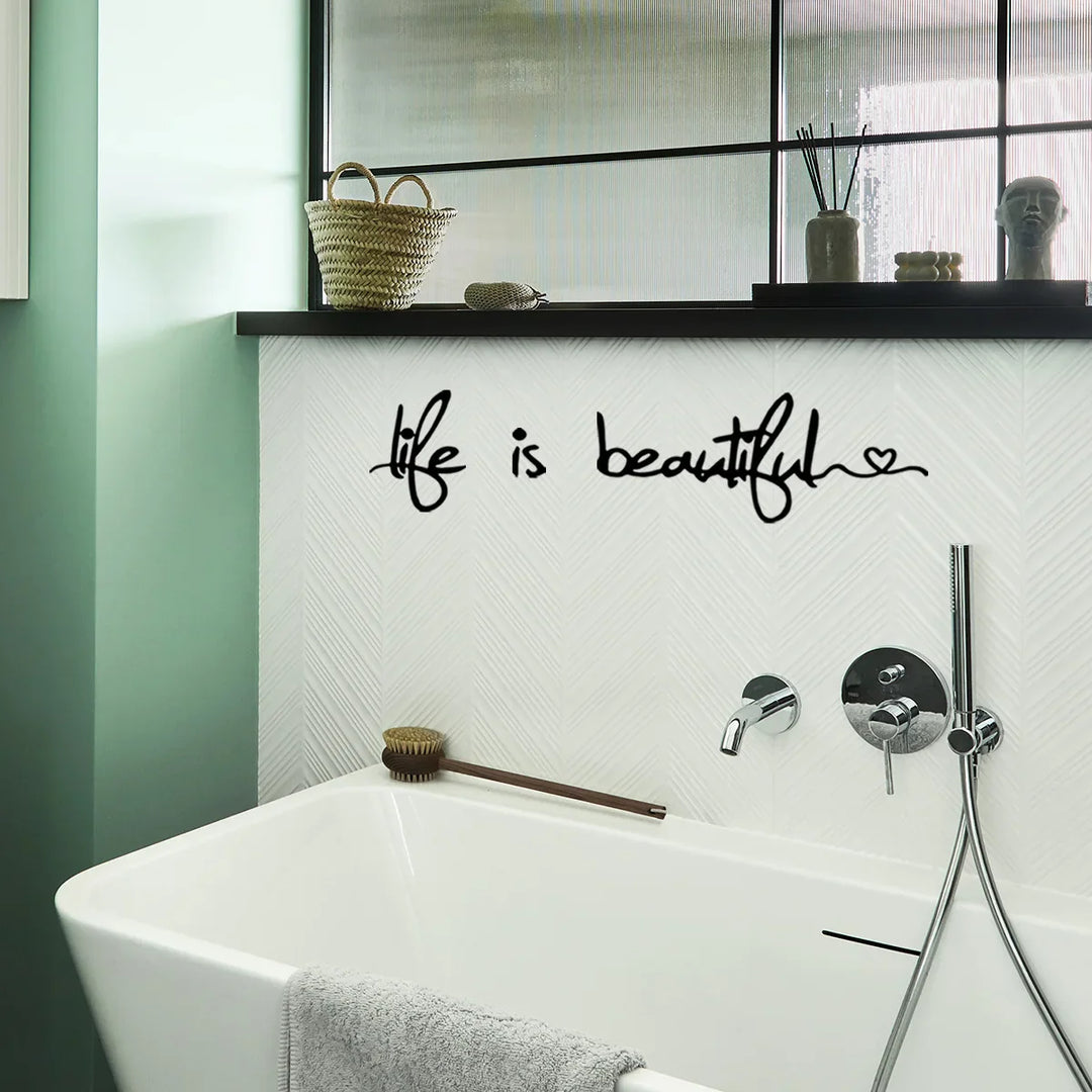 Beautiful Life Inspirational Wall Sticker Removable Peel and Stick Daily Mantra Wall Decal Creative DIY Home Decor For Living Room Bedroom Dining Room | Bowlift