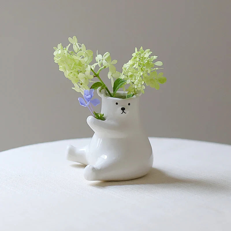 Bear with Flower Vase | Bowlift