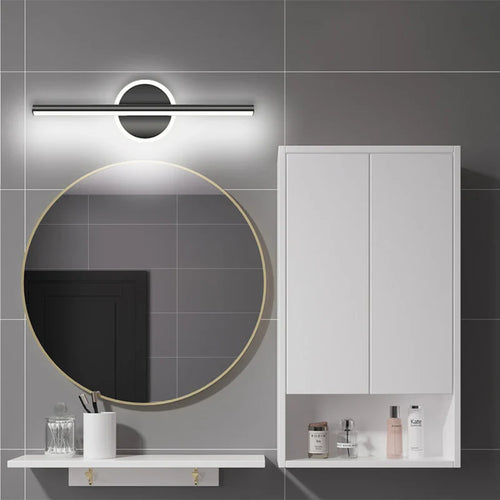 BowLift | LED Wall Light LineaLux | Black & Gold | 40/60/80 cm | Warm, Cold & Three-Color Light | Modern Mirror & Wall Lighting