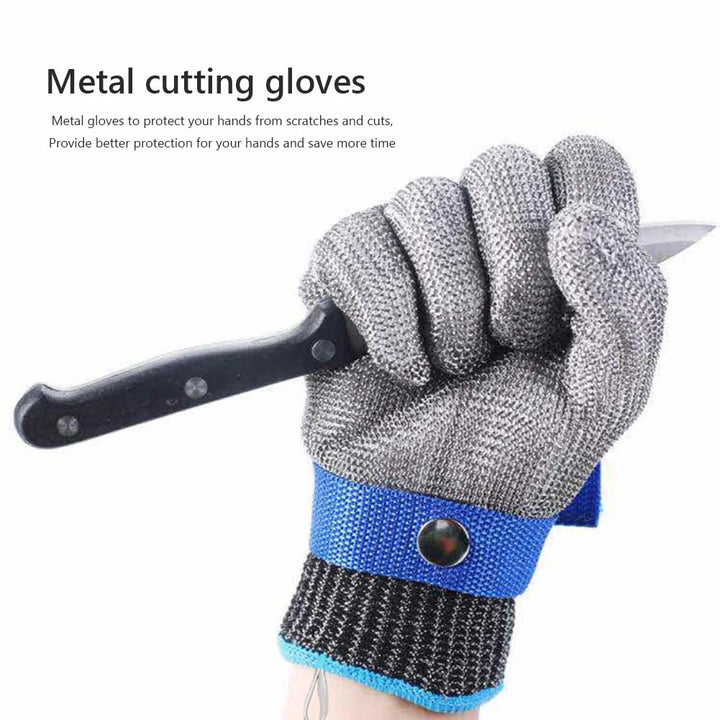 BowLift | Stainless steel cut-resistant gloves - Anti-cut, wire metal weave hand protection for slaughtering, gardening and labor safety