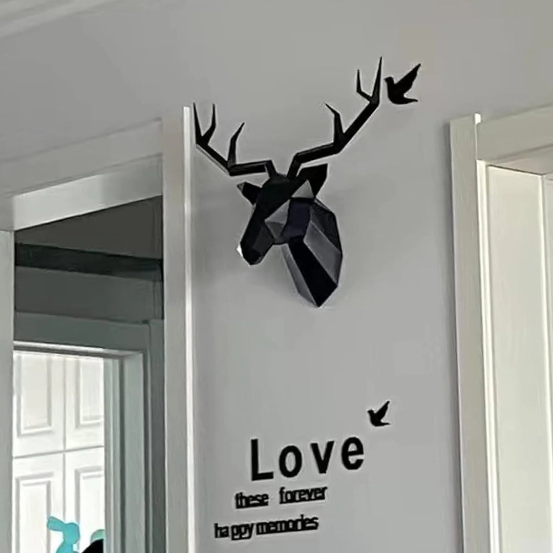 BowLift | 3D-Deer Head Sculpture, geometric resin, animal deer head wall decoration, modern home decor, luxurious decorative wall decor