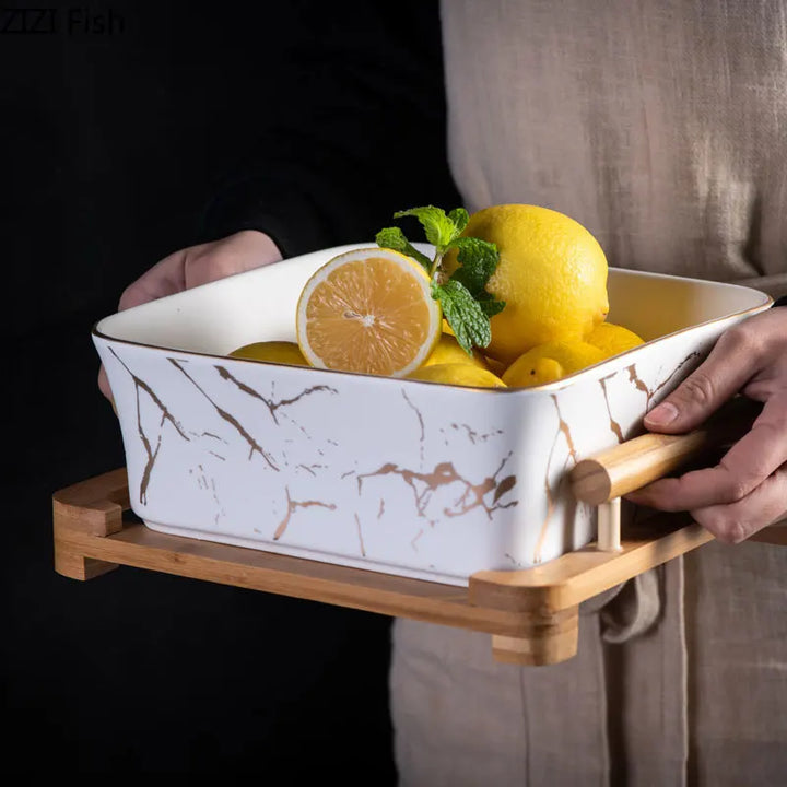 Marble Serving Bowl Bowlift