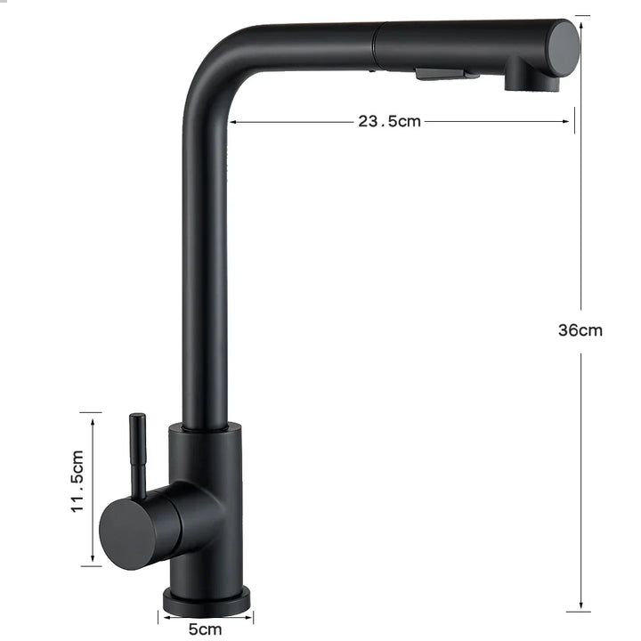 FlexiJet Black extendable kitchen faucet Bowlift