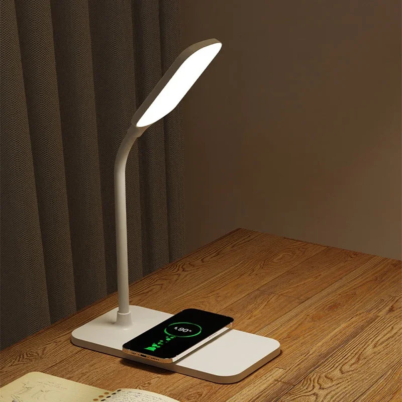 BowLift | Velura LightDock LED Desk Lamp | With Wireless Charger & USB Port | Touch Dimming & Eye-Friendly | Modern