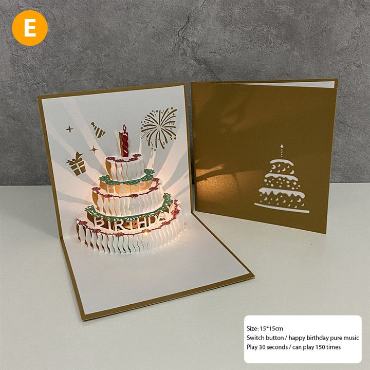 BowLift | 3D Birthday Music Happy Cake Cards