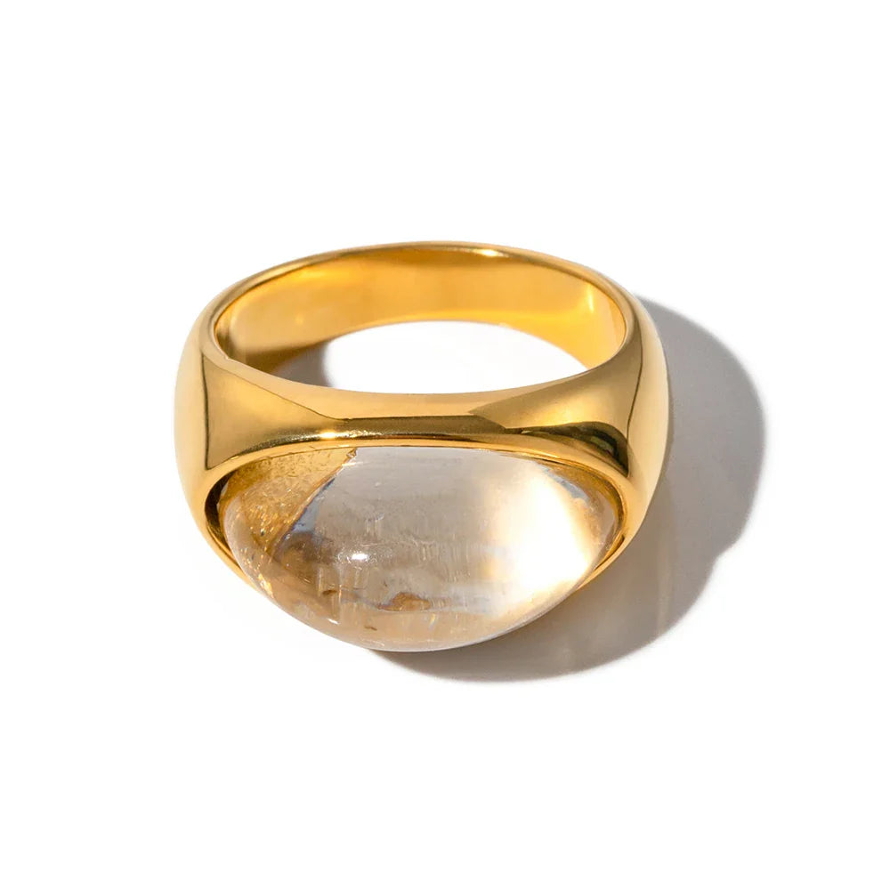 BowLift | Chunky Oval Stone Set Ring