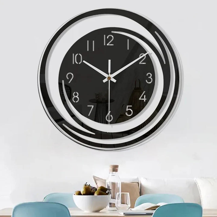 BowLift | Modern Black Wall Clock made of Acrylic - ScandiTime