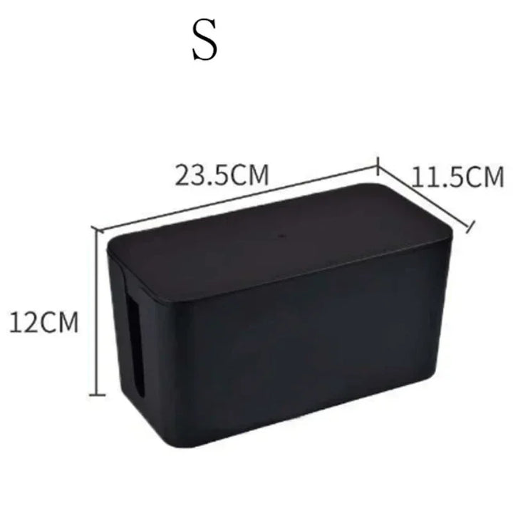 BowLift | Kabelux Cable Box with Lid | 32×13×12 cm | Socket & Charging Cable Organizer | Dust Protection for Power Supplies & Routers