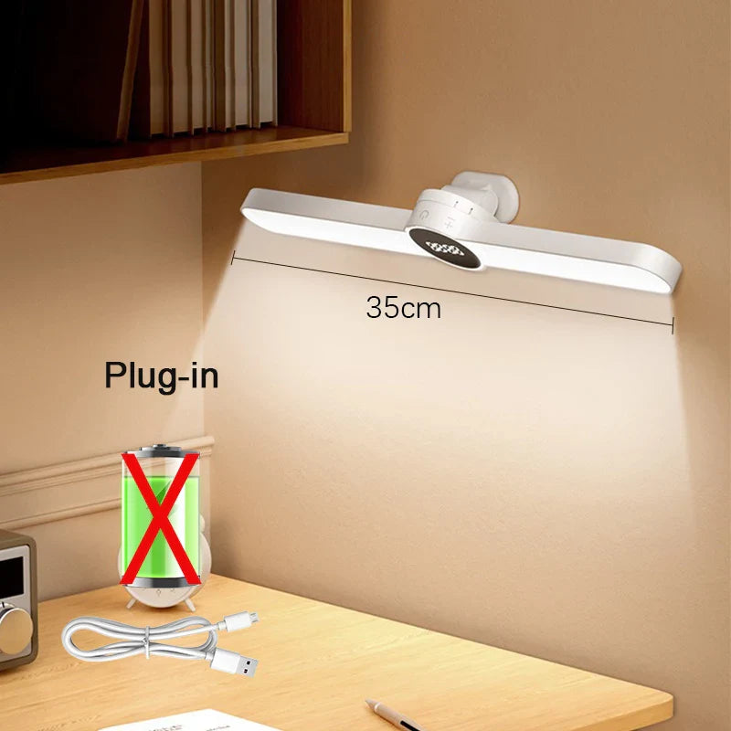 BowLift | LED Desk Lamp ClarioMag | With Clock & Alarm | Magnetic & USB Rechargeable | Steplessly Dimmable | 35 cm