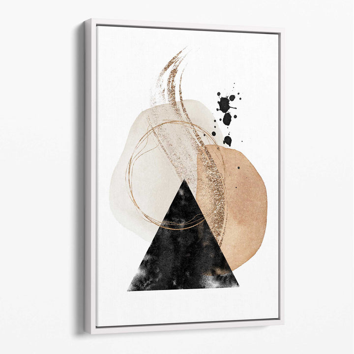 Abstract black beige watercolor shapes canvas No. 3 | Bowlift