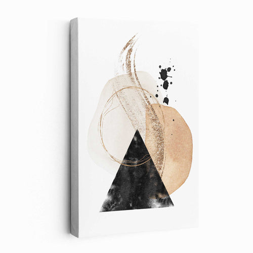 Abstract black beige watercolor shapes canvas No. 3 | Bowlift