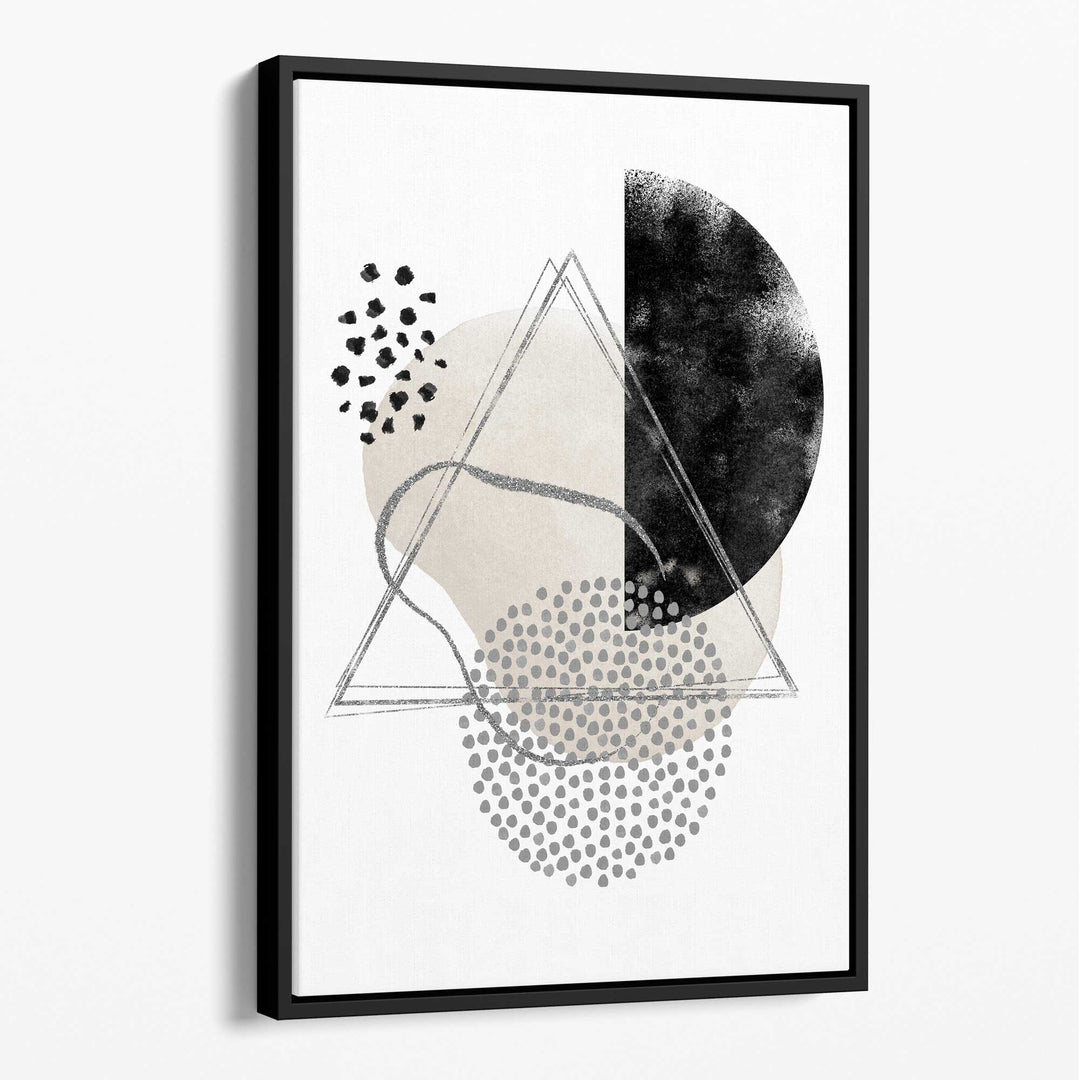 Abstract Black Gray Ivory Watercolor Shapes Canvas No. 3 | Bowlift