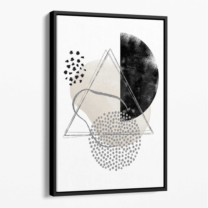 Abstract Black Gray Ivory Watercolor Shapes Canvas No. 3 | Bowlift