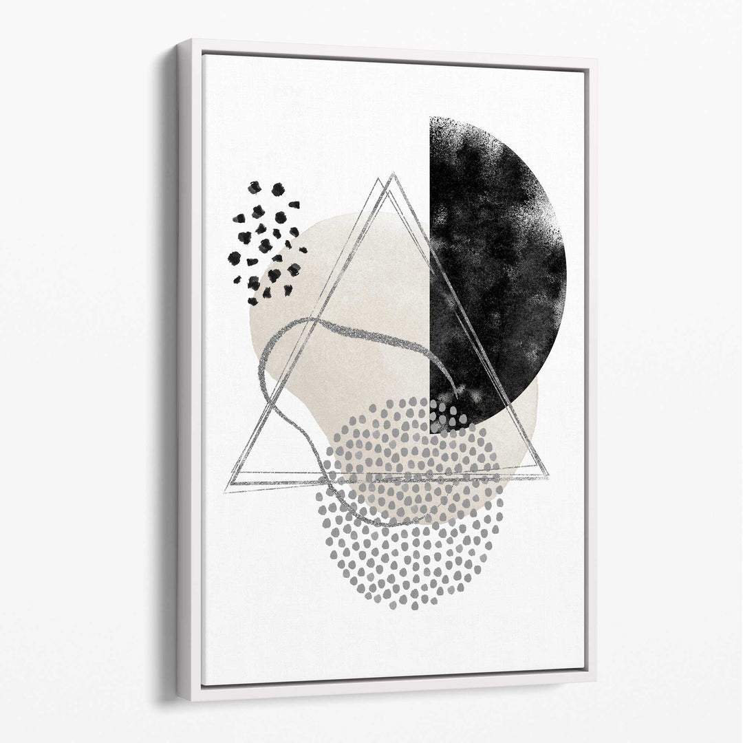 Abstract Black Gray Ivory Watercolor Shapes Canvas No. 3 | Bowlift