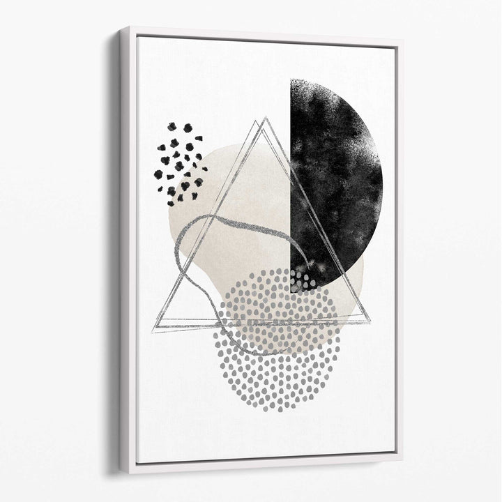 Abstract Black Gray Ivory Watercolor Shapes Canvas No. 3 | Bowlift