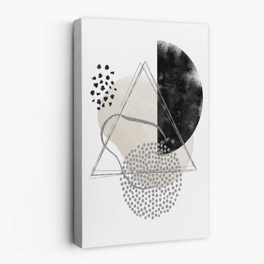 Abstract Black Gray Ivory Watercolor Shapes Canvas No. 3 | Bowlift